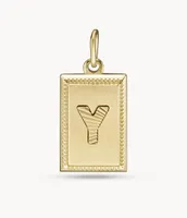 Oh So Charming Gold-Tone Stainless Steel Initial Charm