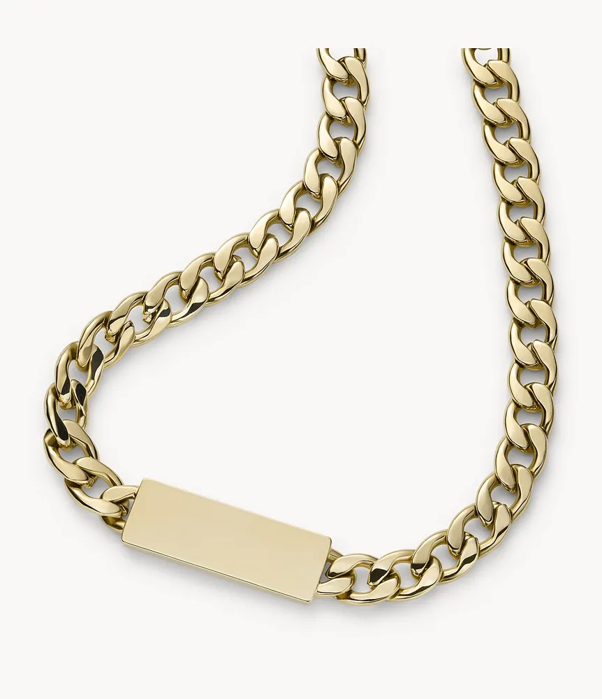 Drew Gold-Tone Stainless Steel ID Necklace