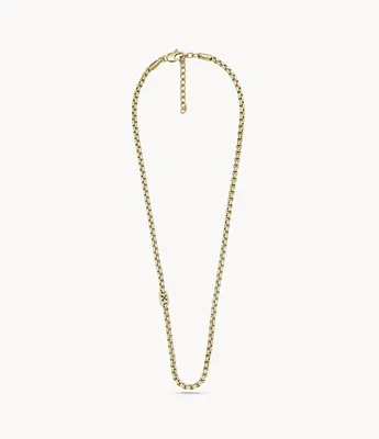 Adventurer Gold-Tone Stainless Steel Chain Necklace
