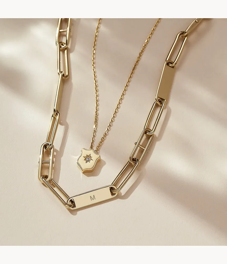 Heritage Essentials Gold-Tone Stainless Steel Chain Necklace