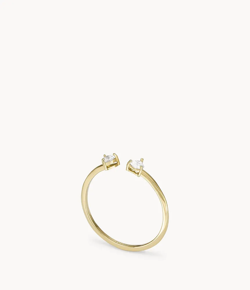 Sadie Tokens Of Affection Gold-Tone Stainless Steel Toi Et Moi Ring