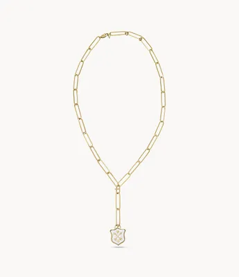 Sutton Mother-of-Pearl Shield Gold-Tone Stainless Steel Chain Necklace