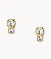 All Stacked Up Gold-Tone Stainless Steel Stud Earrings