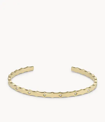 Sadie Scalloped Edge Gold-Tone Stainless Steel Cuff Bracelet