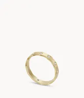 Sadie Scalloped Edge Gold-Tone Stainless Steel Ring