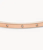 Sadie Shine Bright Rose Gold-Tone Stainless Steel Bangle Bracelet