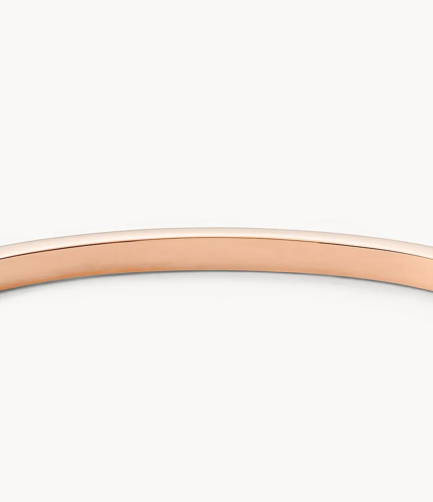 Sadie Shine Bright Rose Gold-Tone Stainless Steel Bangle Bracelet