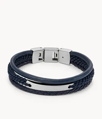 Drew Midnight Blue Leather Multi-Strand Bracelet