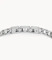 Textured Plaque Stainless Steel Chain Bracelet