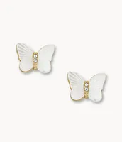 Sutton Radiant Wings White Mother-of-Pearl Stud Butterfly Earrings