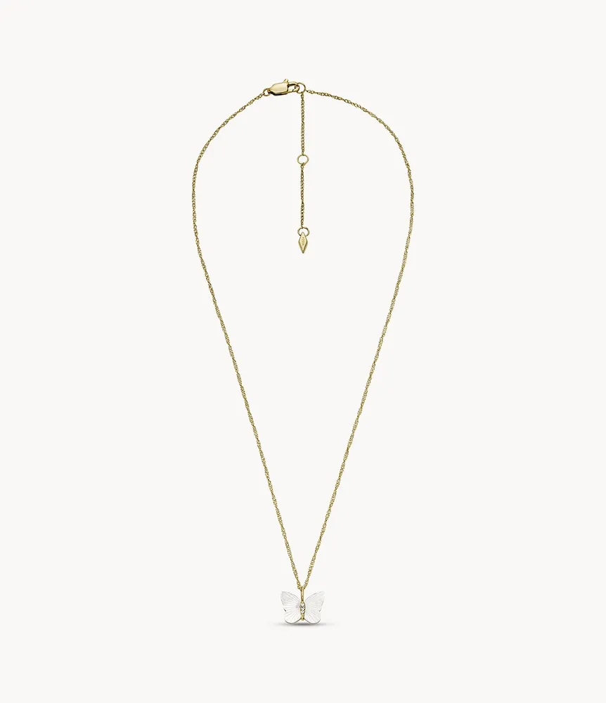 Sutton Radiant Wings White Mother-of-Pearl Butterfly Chain Necklace