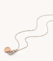 Sadie Locket Collection Rose Gold-Tone Stainless Steel Chain Necklace