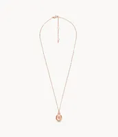 Sadie Locket Collection Rose Gold-Tone Stainless Steel Chain Necklace