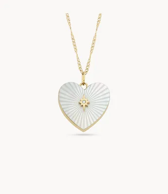 Sutton Locket Collection White Mother-of-Pearl Chain Heart Necklace