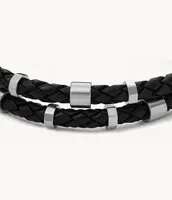 Leather Essentials Black Leather Strap Bracelet