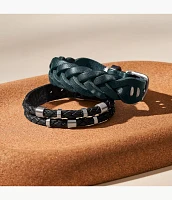 Leather Essentials Black Leather Strap Bracelet