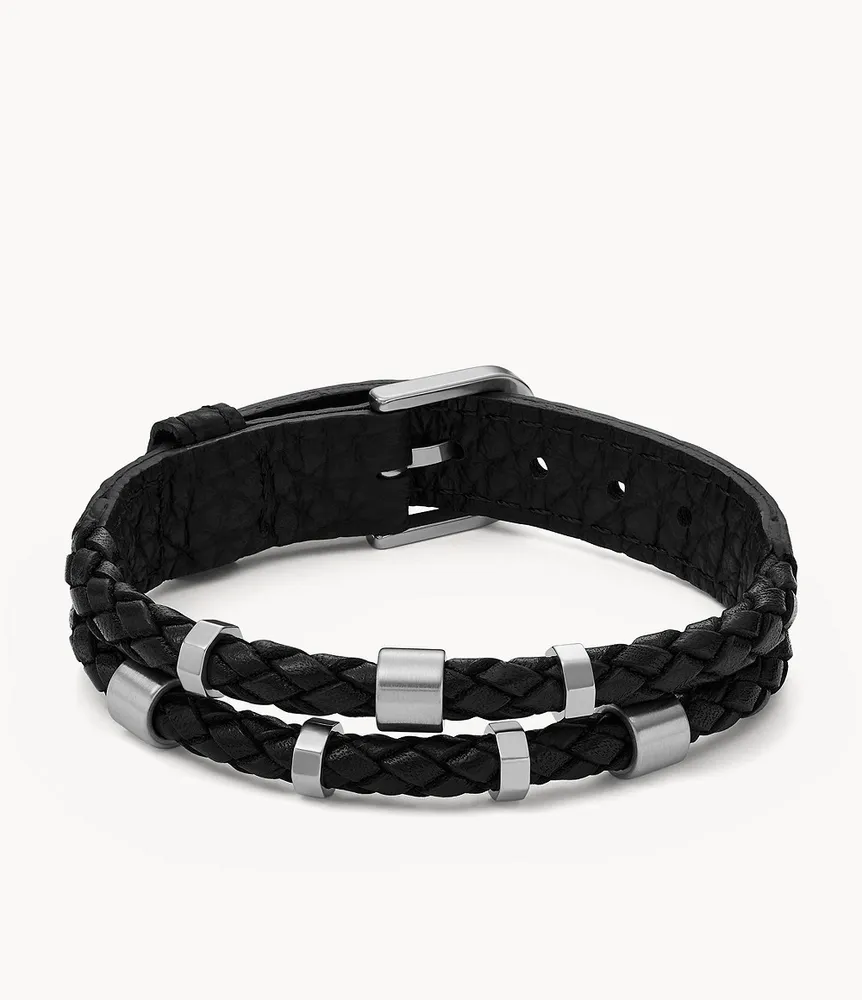 Leather Essentials Black Leather Strap Bracelet