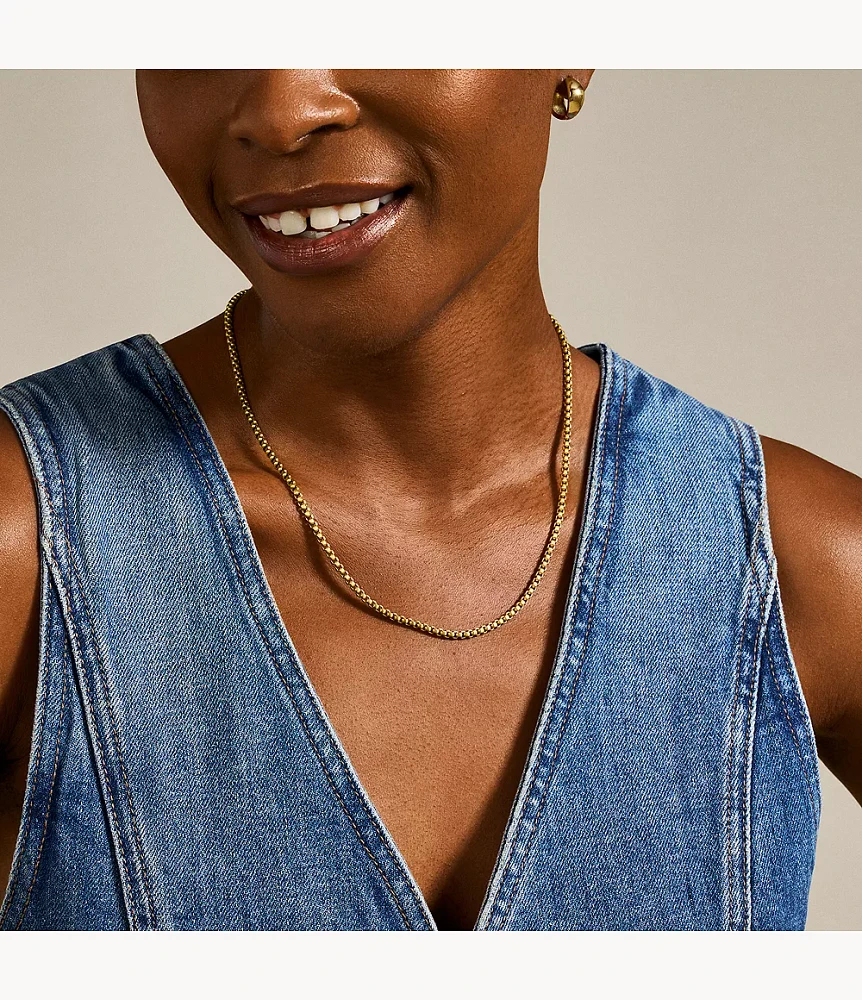 Ellis Core Chains Gold-Tone Stainless Steel Chain Necklace
