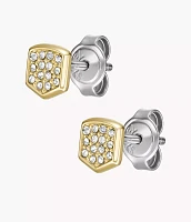 Heritage Crest Gold-Tone Stainless Steel Stud Earrings