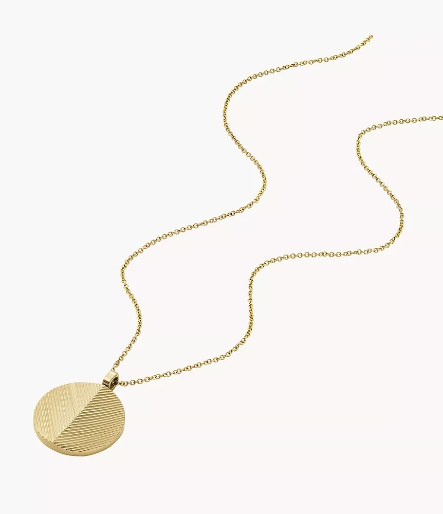 Harlow Linear Texture Gold-Tone Stainless Steel Chain Necklace