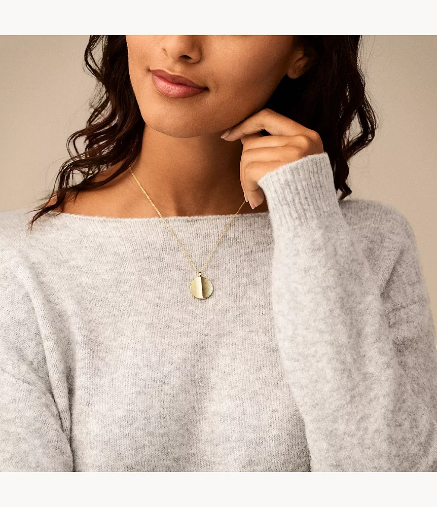 Harlow Linear Texture Gold-Tone Stainless Steel Chain Necklace