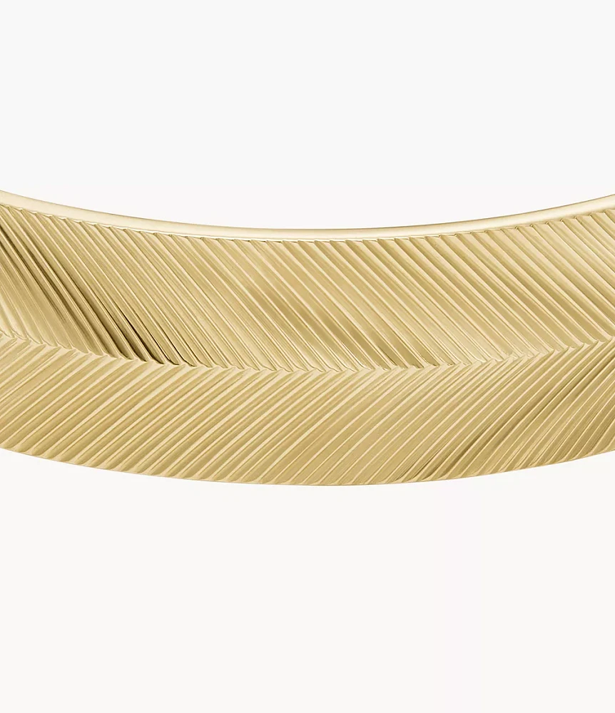 Harlow Linear Texture Gold-Tone Stainless Steel Cuff Bracelet