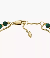 All Stacked Up Green Malachite Beaded Bracelet