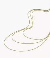 All Stacked Up Gold-Tone Stainless Steel Multi-Strand Necklace