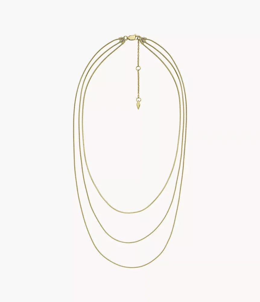 All Stacked Up Gold-Tone Stainless Steel Multi-Strand Necklace