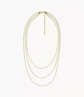 All Stacked Up Gold-Tone Stainless Steel Multi-Strand Necklace