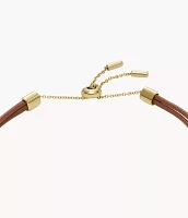 Sadie Glitz Disc Medium Brown Leather Components Bracelet