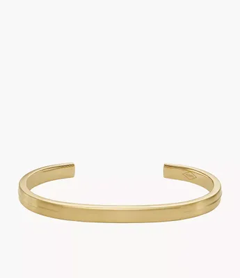 All Stacked Up Gold-Tone Stainless Steel Cuff Bracelet