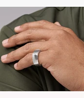 All Stacked Up Stainless Steel Signet Ring