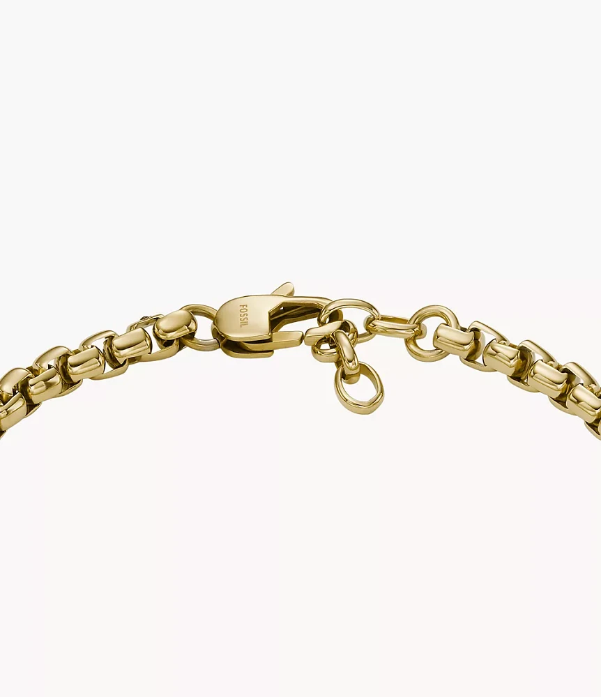 All Stacked Up Gold-Tone Stainless Steel Chain Bracelet
