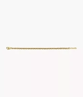 All Stacked Up Gold-Tone Stainless Steel Chain Bracelet