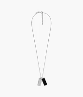 Harlow Linear Texture Black Onyx Chain Necklace