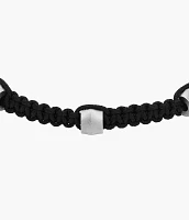 Harlow Linear Texture Black Nylon Components Bracelet