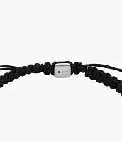 Harlow Linear Texture Black Nylon Components Bracelet