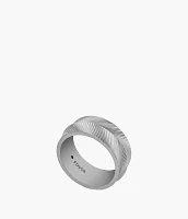 Harlow Linear Texture Stainless Steel Band Ring