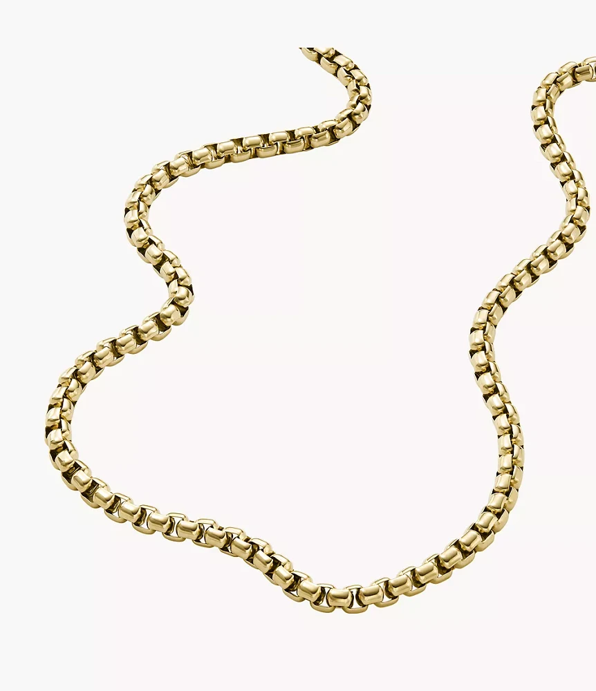 All Stacked Up Gold-Tone Stainless Steel Chain Necklace