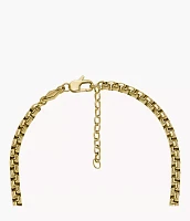 All Stacked Up Gold-Tone Stainless Steel Chain Necklace