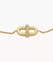 Heritage D-Link Glitz Gold-Tone Stainless Steel Chain Bracelet