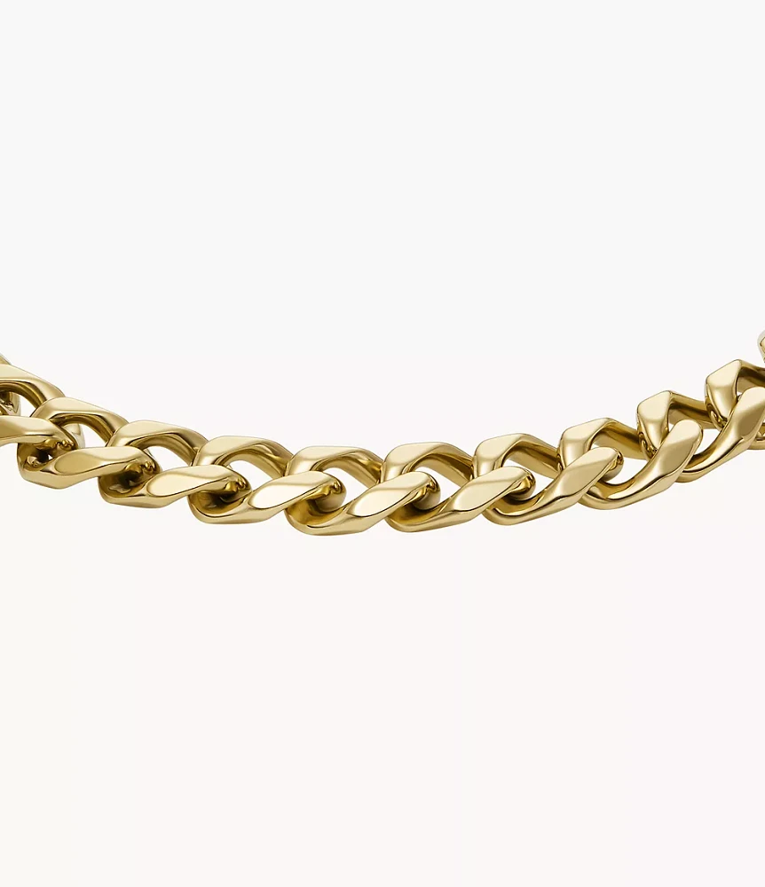 Ellis Core Chains Gold-Tone Stainless Steel Chain Bracelet