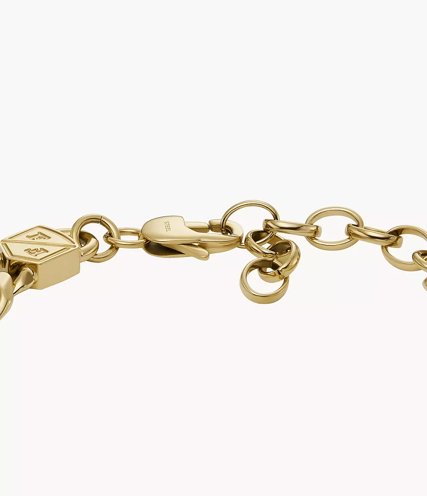 Ellis Core Chains Gold-Tone Stainless Steel Chain Bracelet