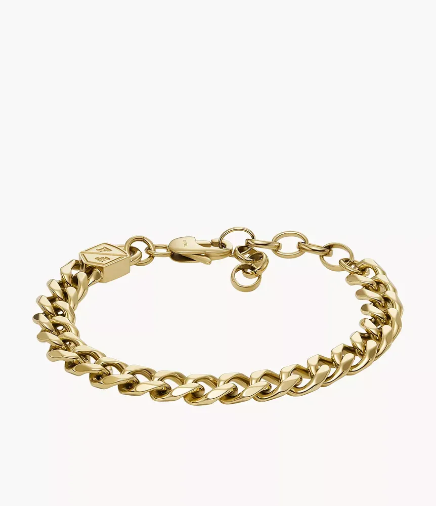 Ellis Core Chains Gold-Tone Stainless Steel Chain Bracelet