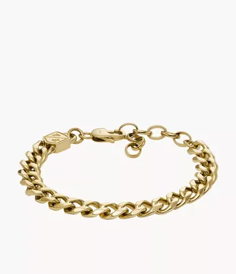 Ellis Core Chains Gold-Tone Stainless Steel Chain Bracelet