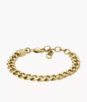 Ellis Core Chains Gold-Tone Stainless Steel Chain Bracelet