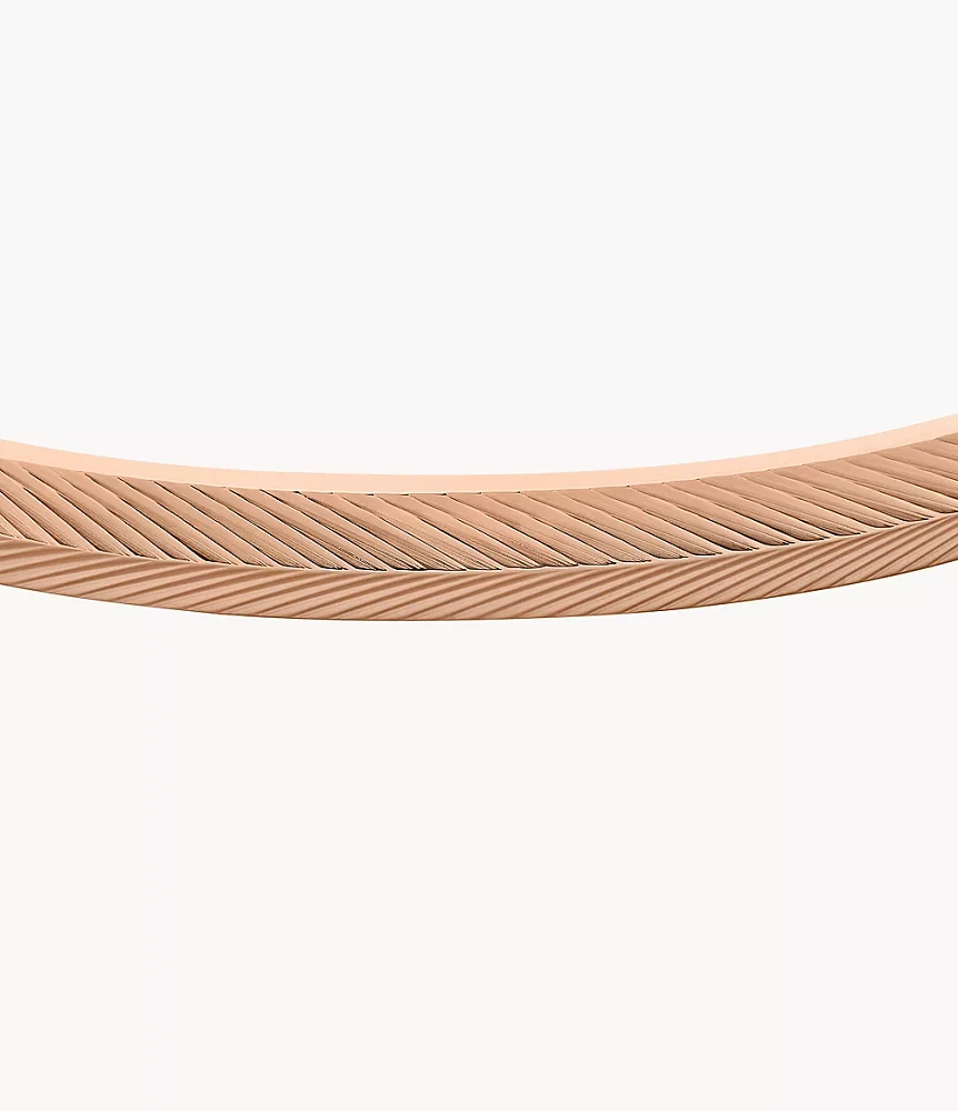 Harlow Linear Texture Rose Gold-Tone Stainless Steel Cuff Bracelet