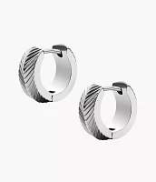 Harlow Linear Texture Stainless Steel Hoop Earrings