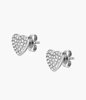 Sadie Glitz Heart Stainless Steel Stud Earrings